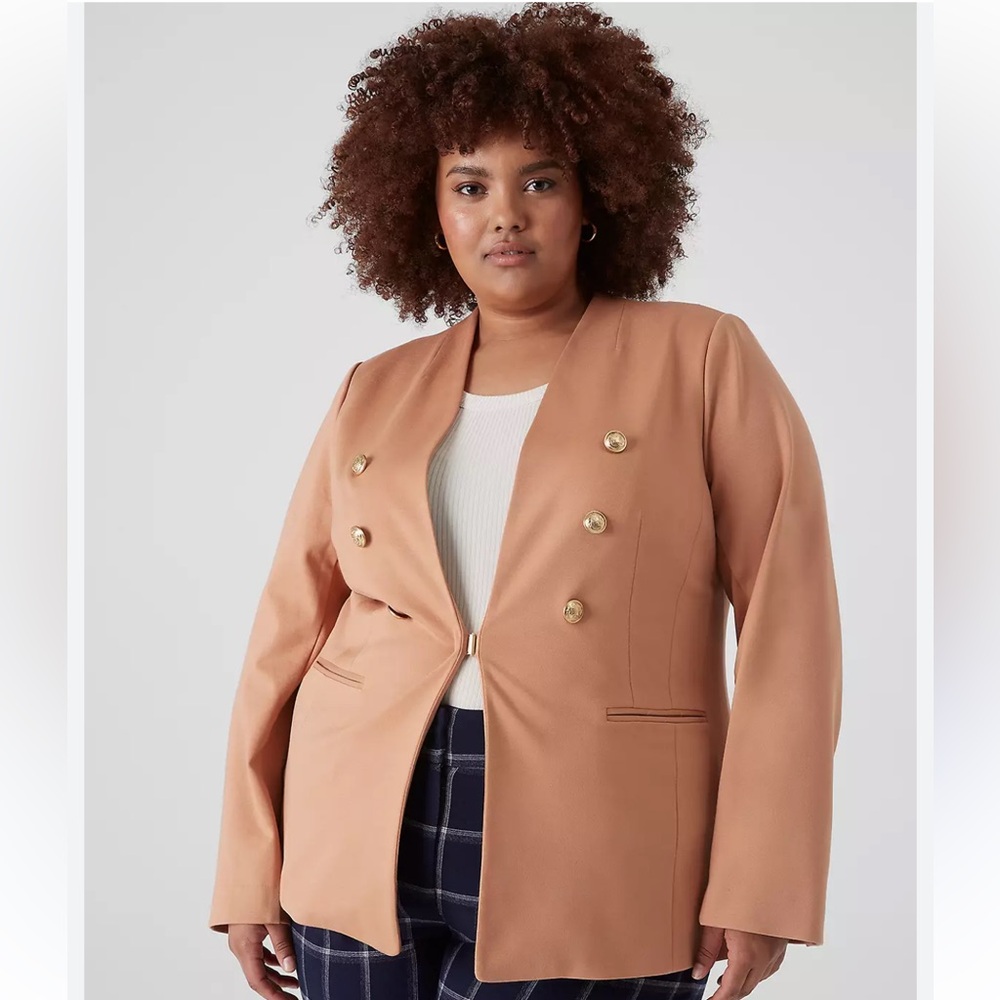 Collared Blazer in Tan